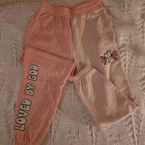Pink Sweatpants with Heart Design